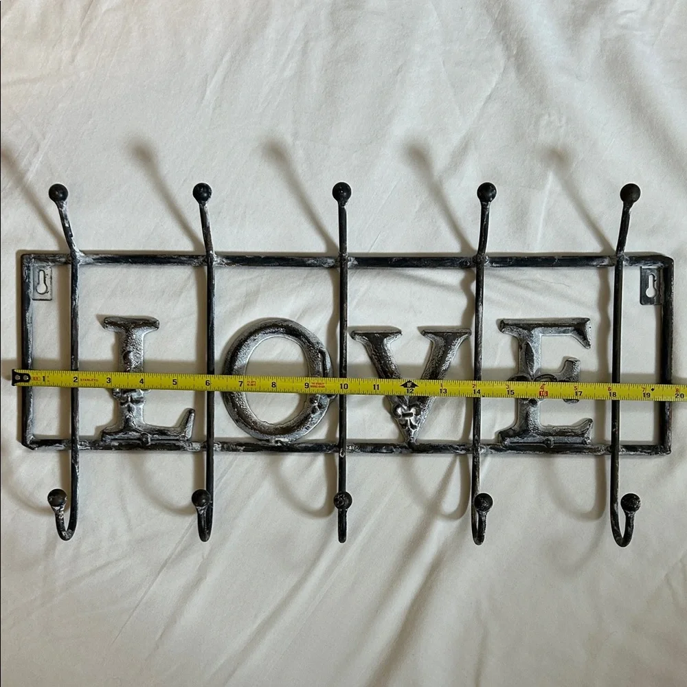 Black Metal LOVE Wall Hooks